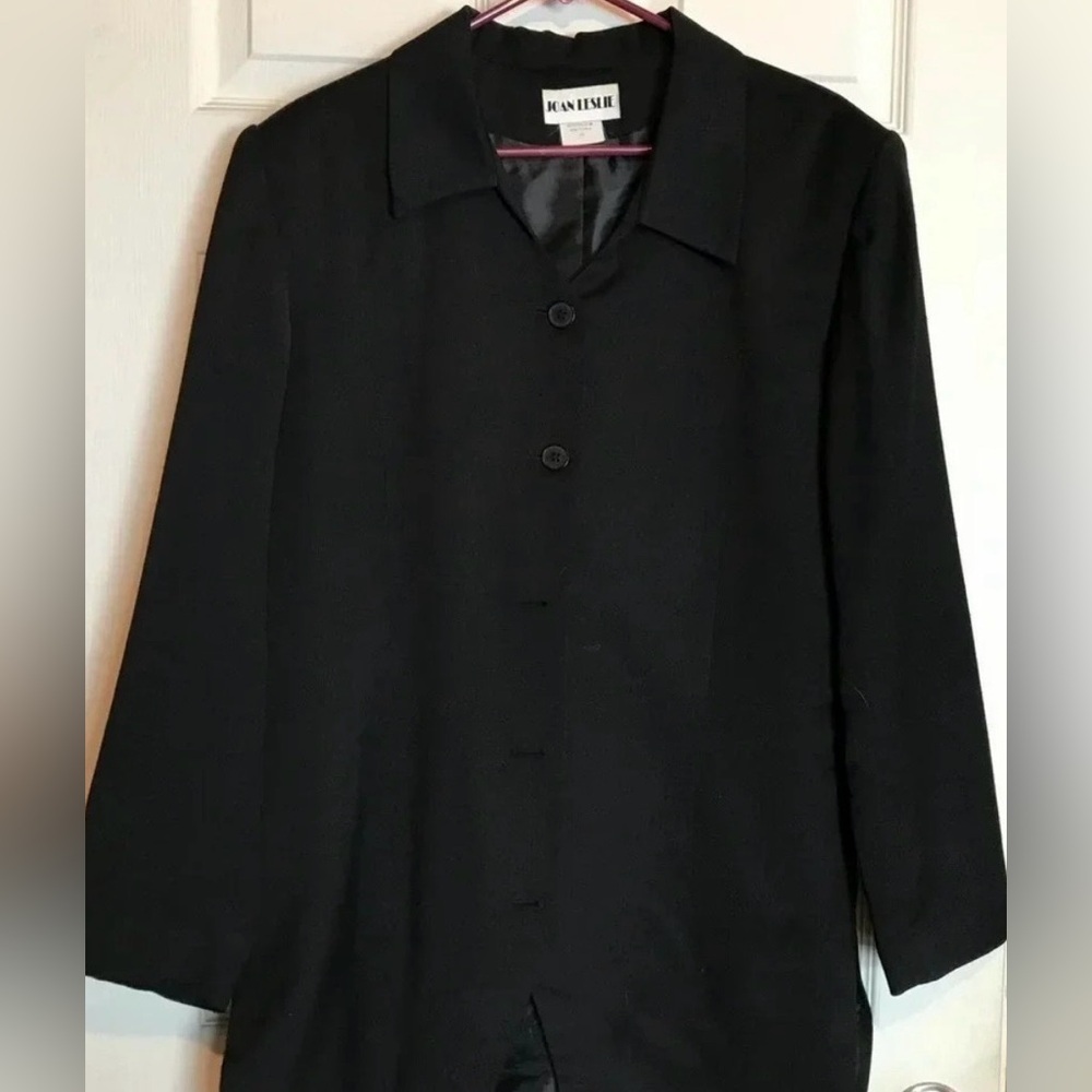 Joan Leslie Womens Size 18 Black Long Work Blazer Vintage